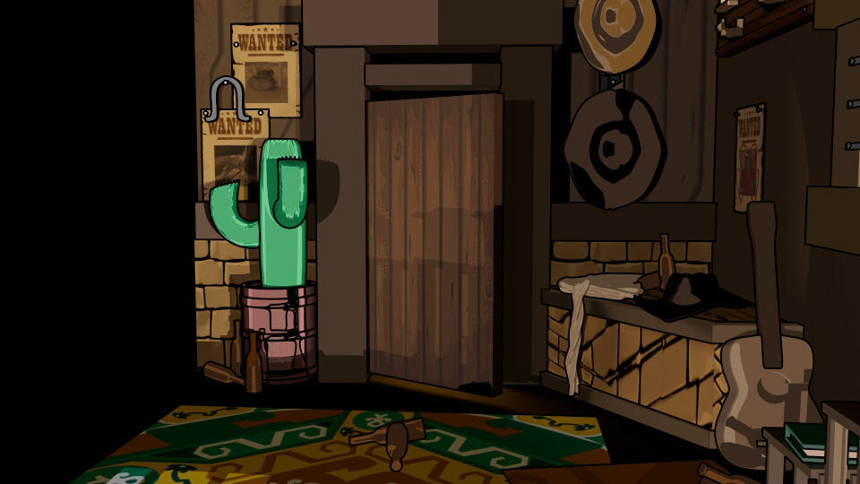 facing the door
